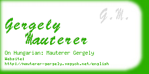 gergely mauterer business card